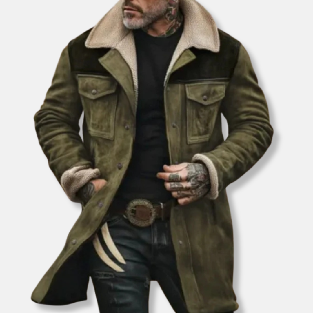 VogeLuxe | Men’s Shearling Trimmed Utility Coat 2