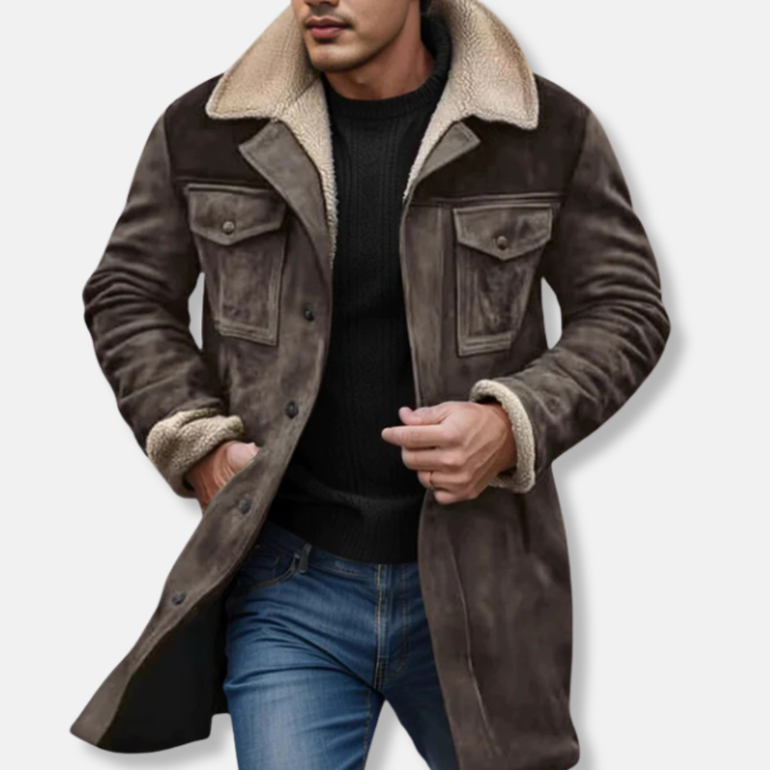 VogeLuxe | Men’s Shearling Trimmed Utility Coat 3