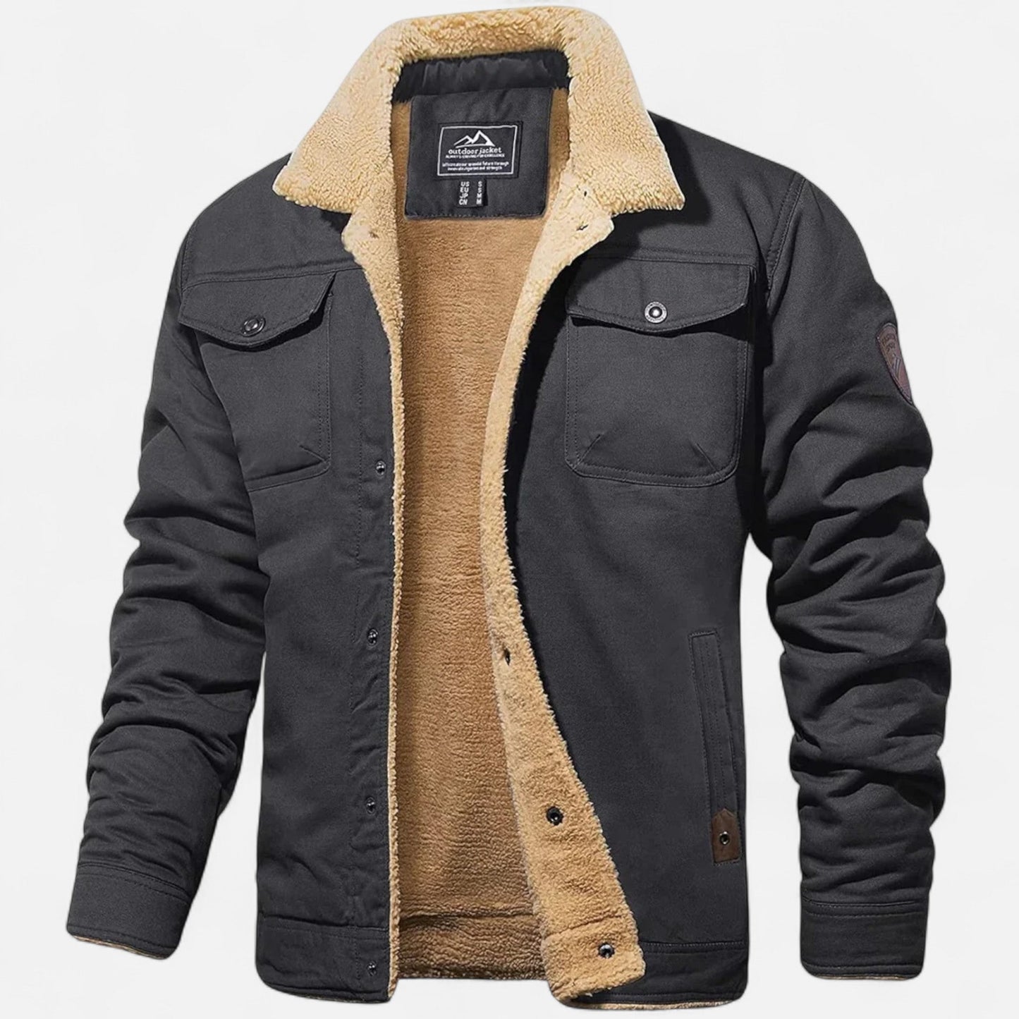VogeLuxe | Men’s Sherpa-Collar Bomber Jacket 4