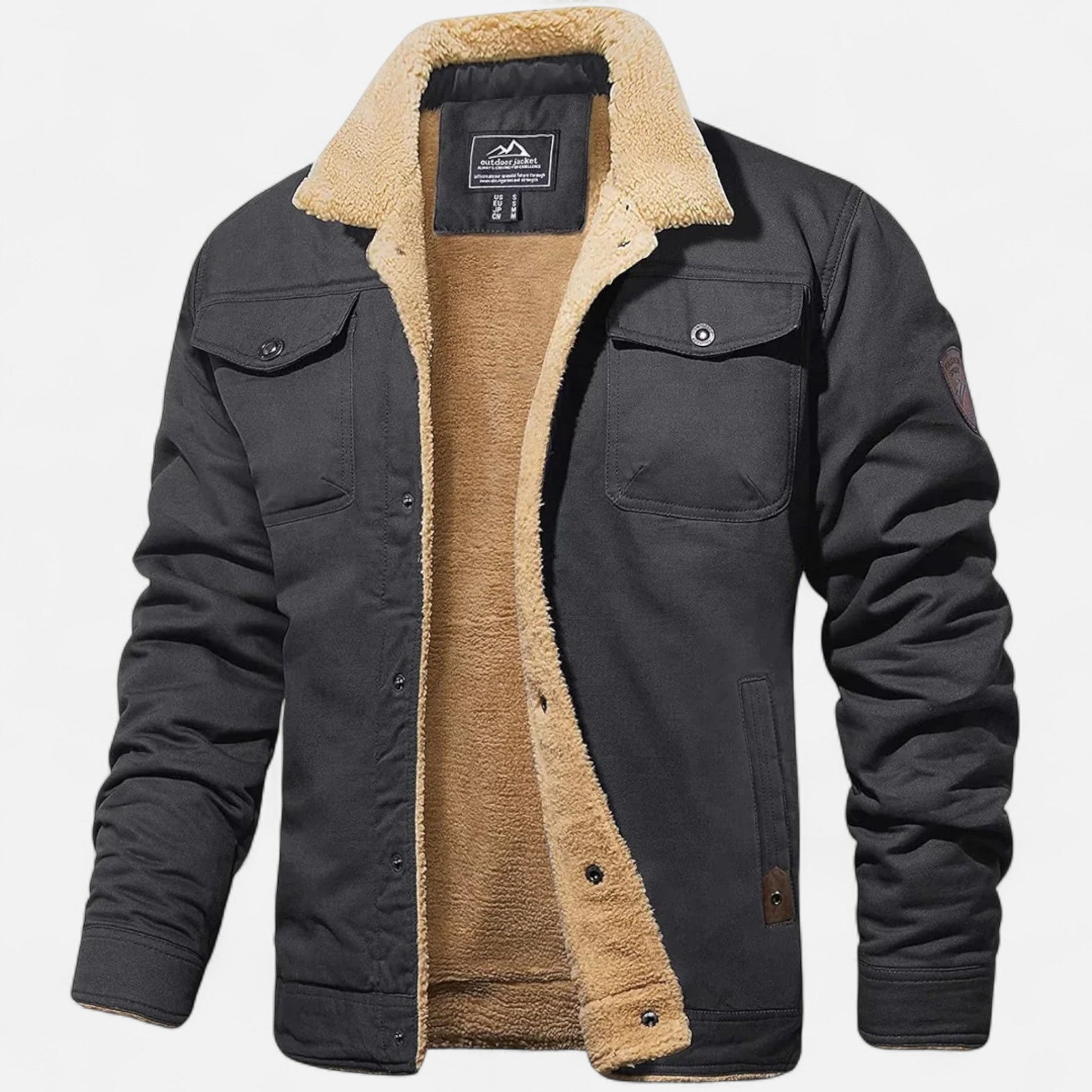 VogeLuxe | Men’s Sherpa-Collar Bomber Jacket 4