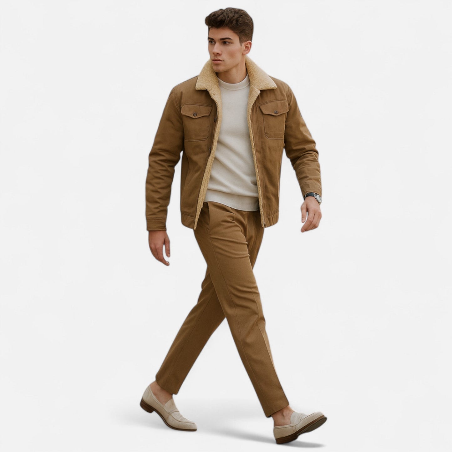 VogeLuxe | Men’s Sherpa-Collar Bomber Jacket 7