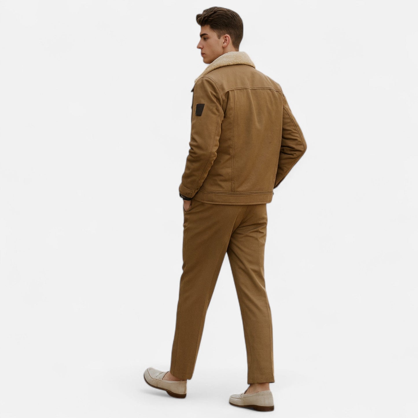 VogeLuxe | Men’s Sherpa-Collar Bomber Jacket 8