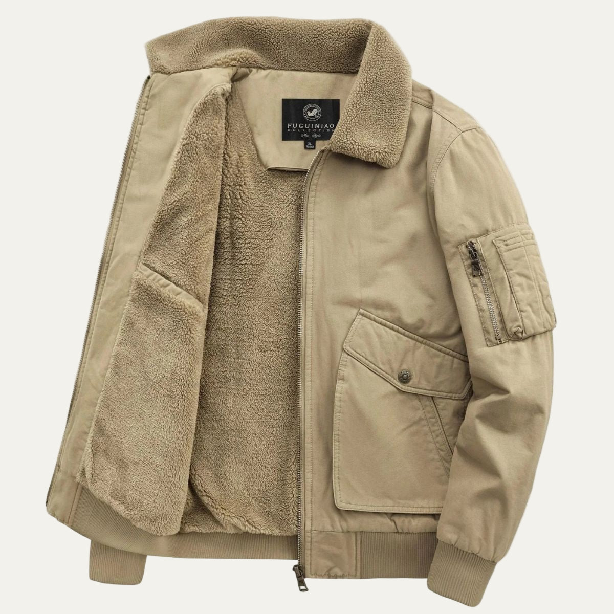 VogeLuxe | Men’s Sherpa-Lined Aviator Jacket 1