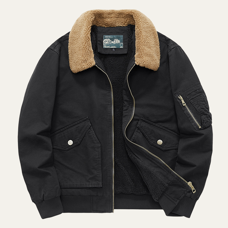 VogeLuxe | Men’s Sherpa-Lined Aviator Jacket 2