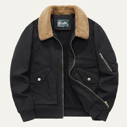 VogeLuxe | Men’s Sherpa-Lined Aviator Jacket 2