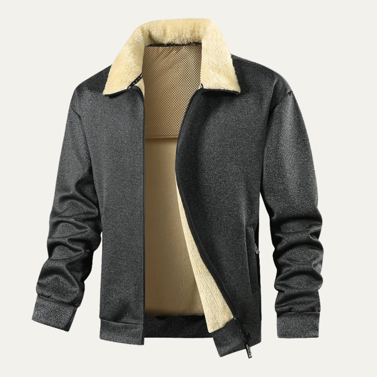 VogeLuxe | Men’s Sherpa Lined Smooth Shell Jacket 4