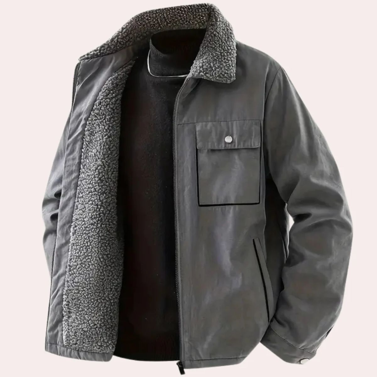 VogeLuxe | Men’s Sherpa Lined Work Jacket 3
