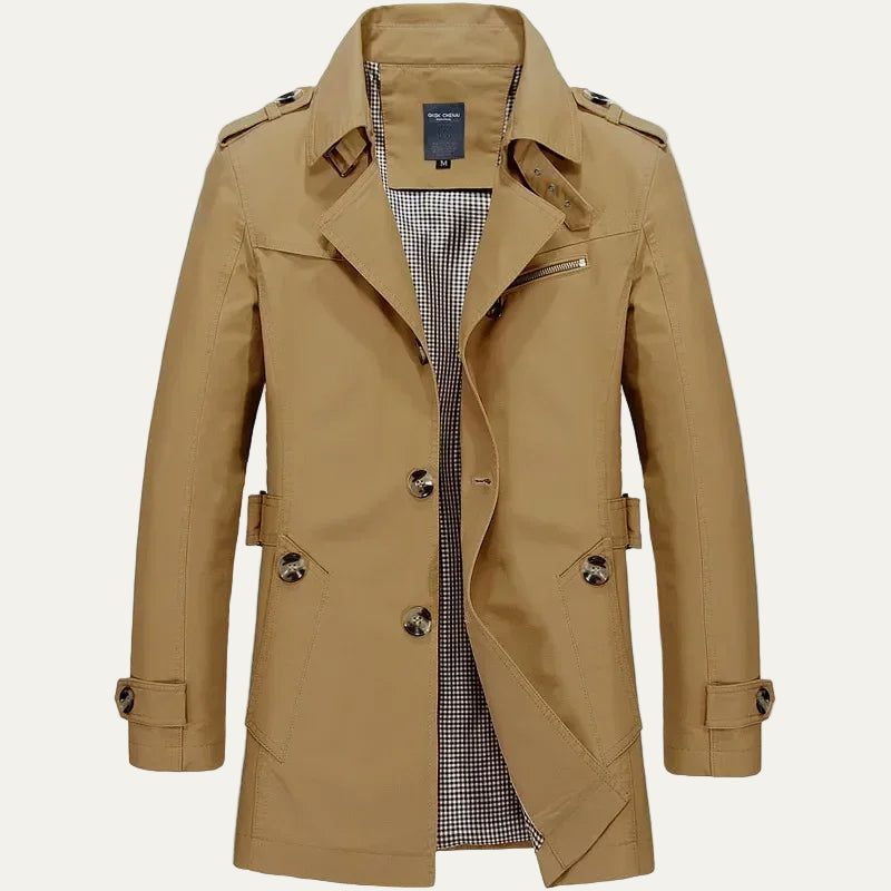 VogeLuxe | Men’s Short Classic Trench Coat 0