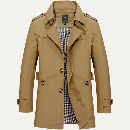 VogeLuxe | Men’s Short Classic Trench Coat 0