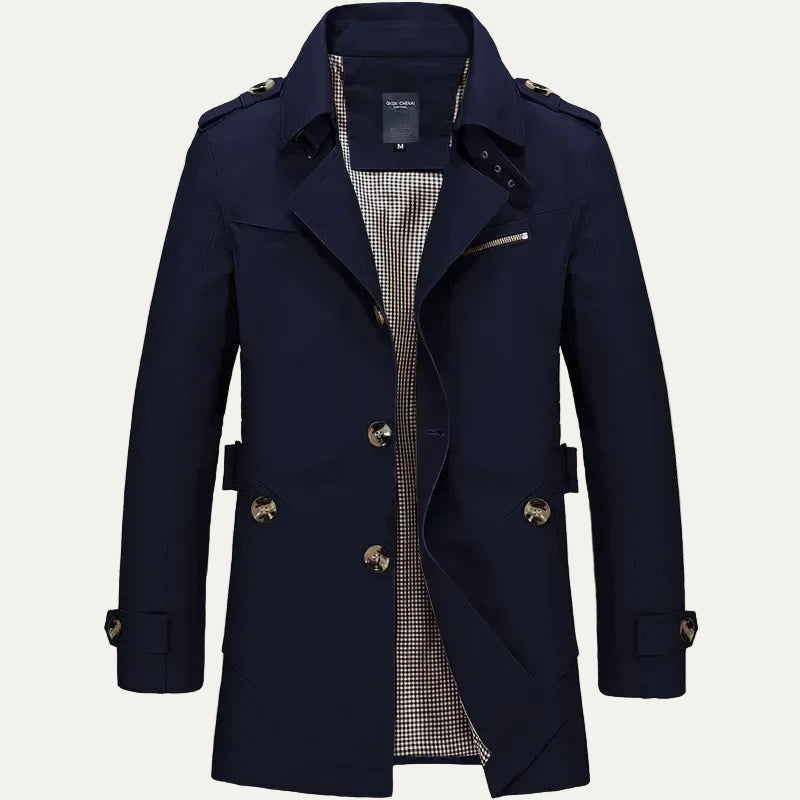 VogeLuxe | Men’s Short Classic Trench Coat 2