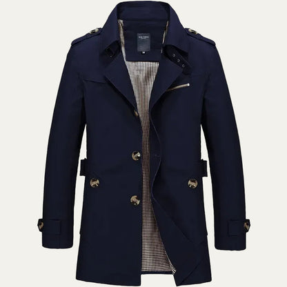VogeLuxe | Men’s Short Classic Trench Coat 2