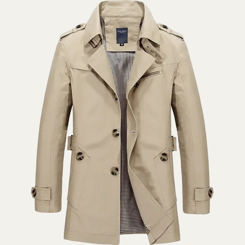 VogeLuxe | Men’s Short Classic Trench Coat 3
