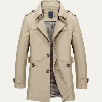 VogeLuxe | Men’s Short Classic Trench Coat 3