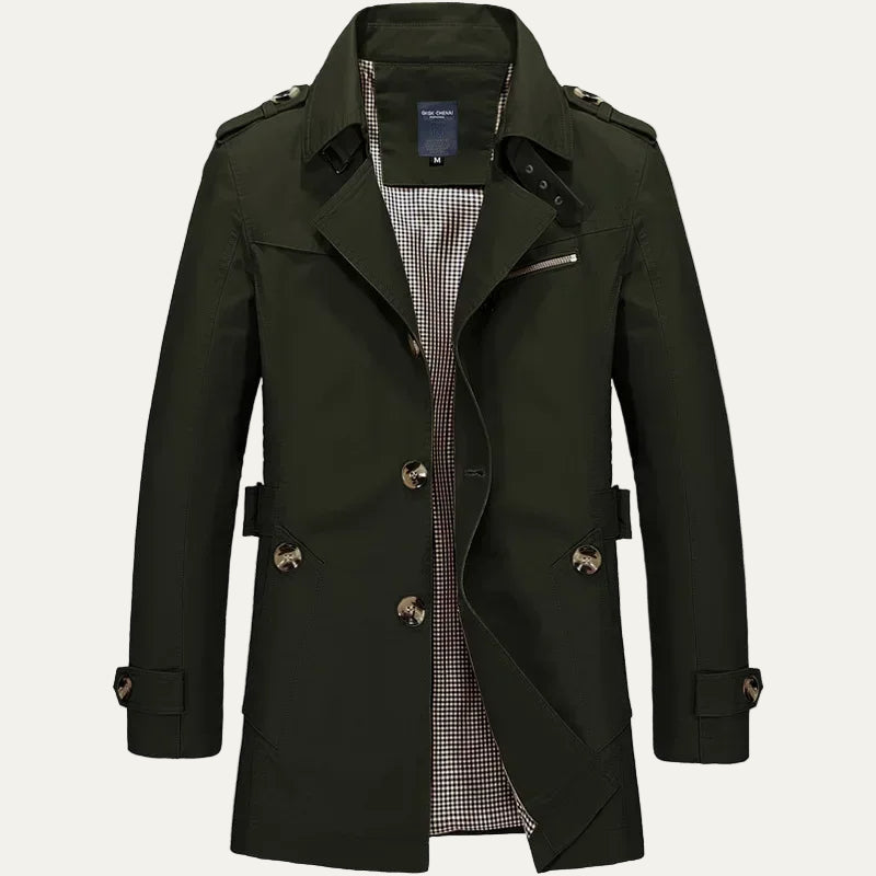 VogeLuxe | Men’s Short Classic Trench Coat 4