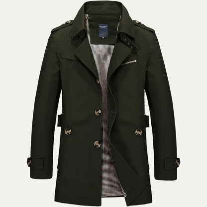 VogeLuxe | Men’s Short Classic Trench Coat 4