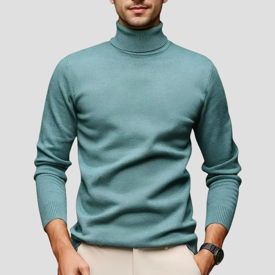 VogeLuxe | Men’s Sleek Fitted Turtleneck Sweater 2