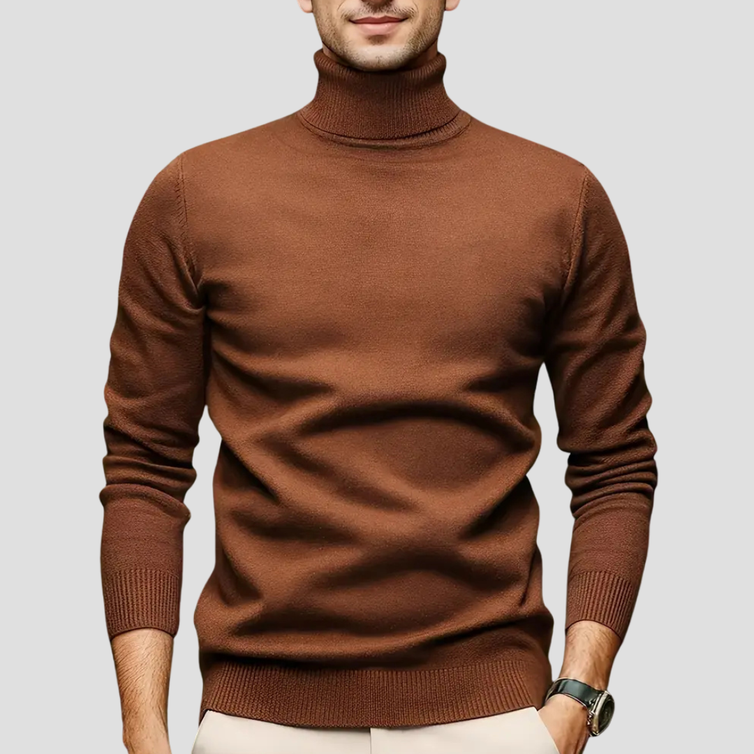 VogeLuxe | Men’s Sleek Fitted Turtleneck Sweater 4