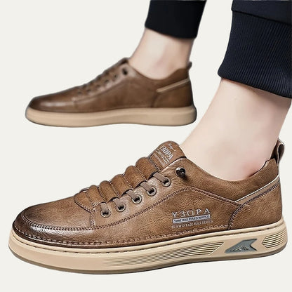 VogeLuxe | Men’s Sleek Leather Accent Sneakers 1