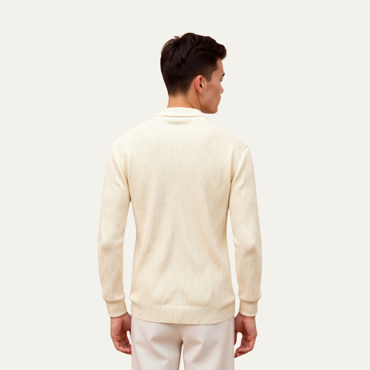 VogeLuxe | Men’s Sleek Ribbed Zip Bomber Sweater 4