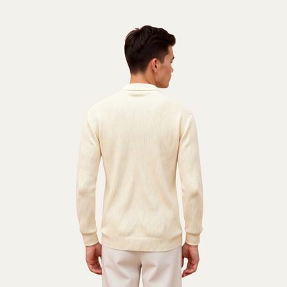 VogeLuxe | Men’s Sleek Ribbed Zip Bomber Sweater 4