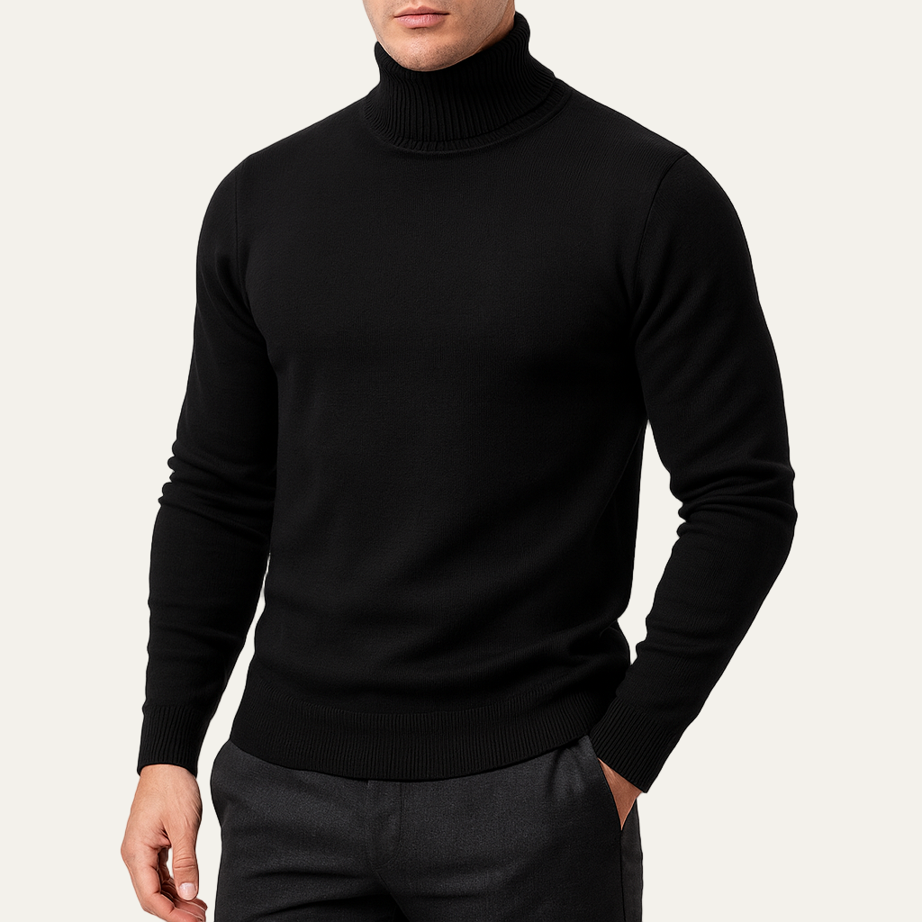 VogeLuxe | Men’s Sleek Roll-Neck Turtleneck Sweater 1