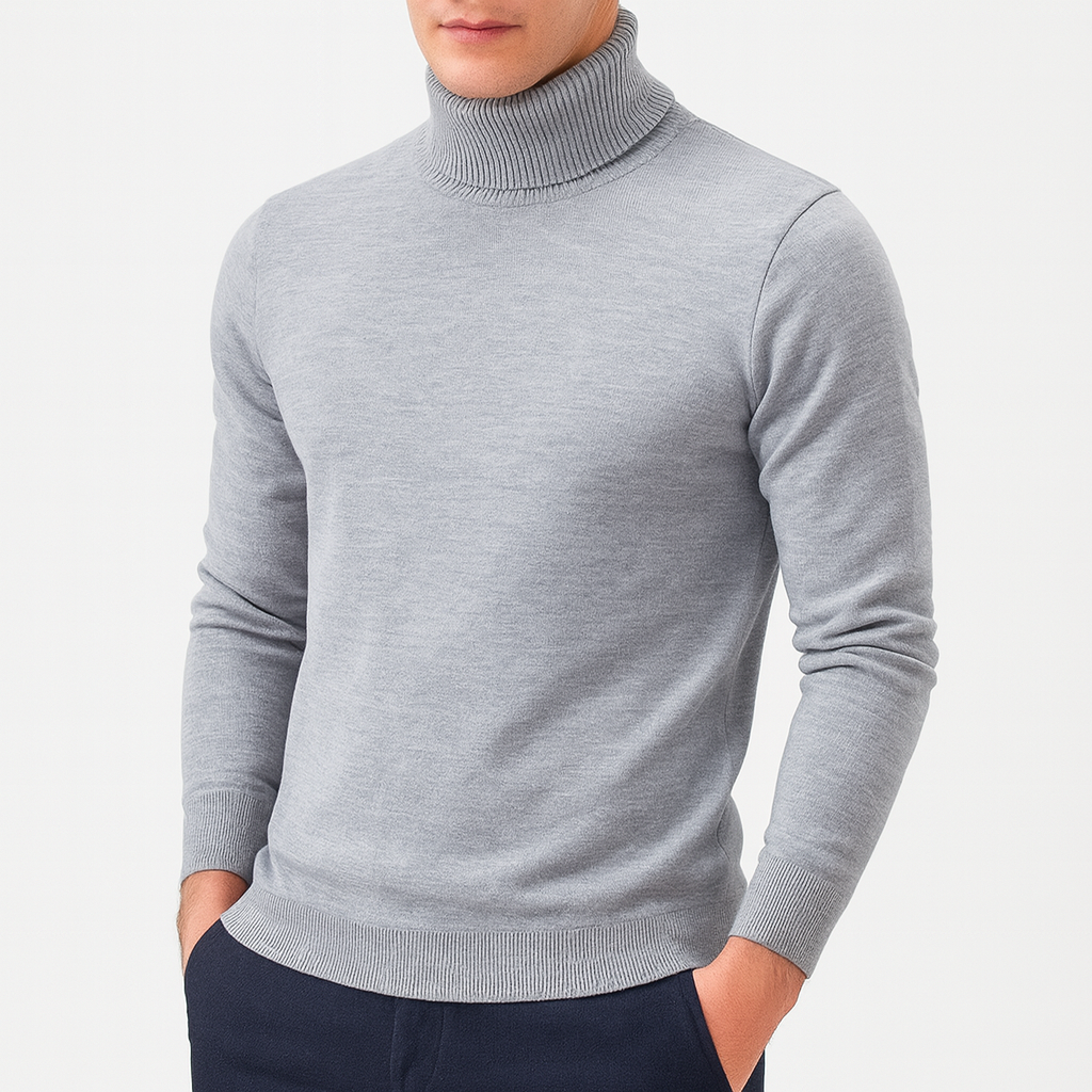 VogeLuxe | Men’s Sleek Roll-Neck Turtleneck Sweater 2