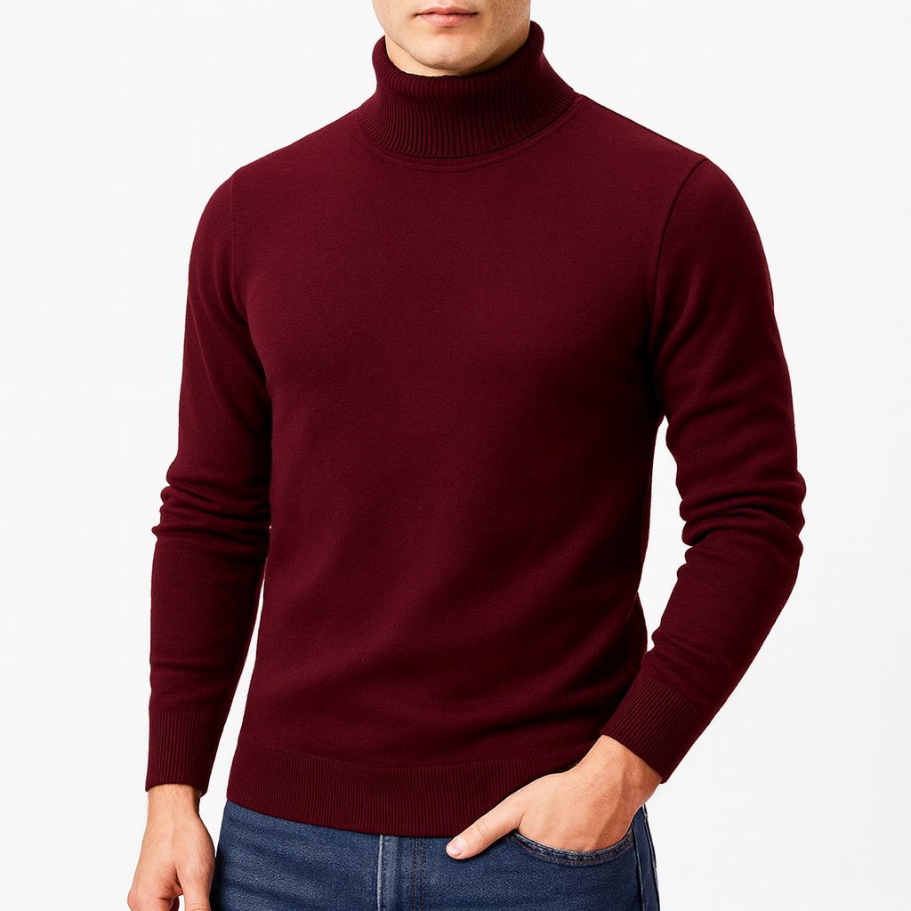 VogeLuxe | Men’s Sleek Roll-Neck Turtleneck Sweater 3