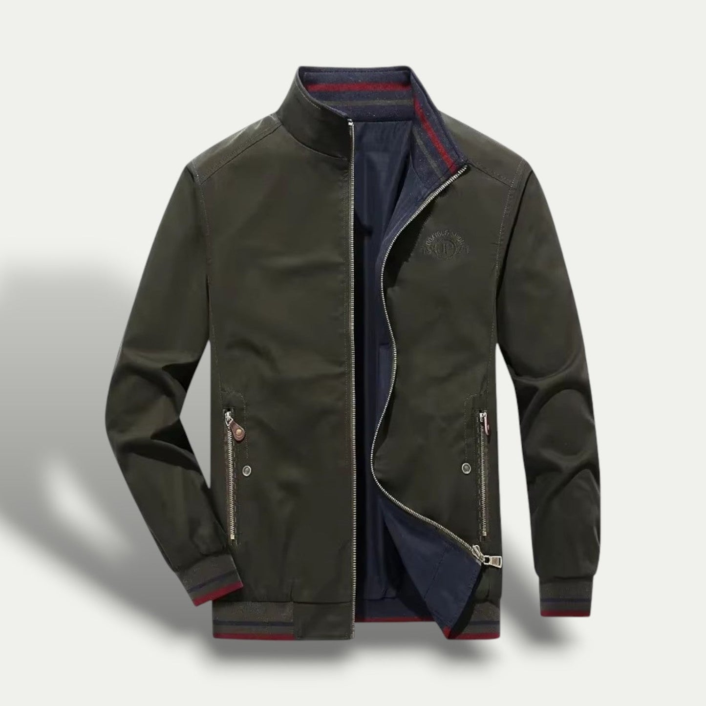 VogeLuxe | Men’s Sleek Striped-Collar Windbreaker 0