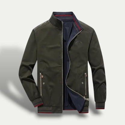 VogeLuxe | Men’s Sleek Striped-Collar Windbreaker 0