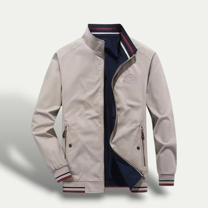 VogeLuxe | Men’s Sleek Striped-Collar Windbreaker 3