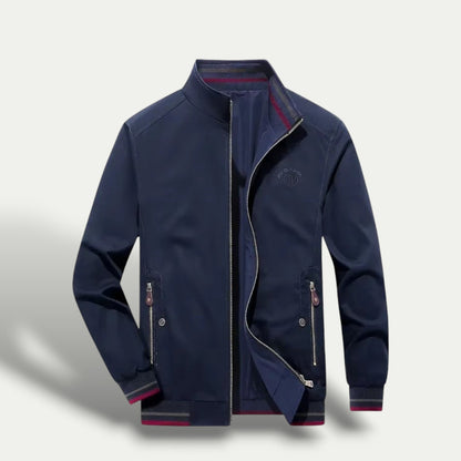 VogeLuxe | Men’s Sleek Striped-Collar Windbreaker 4