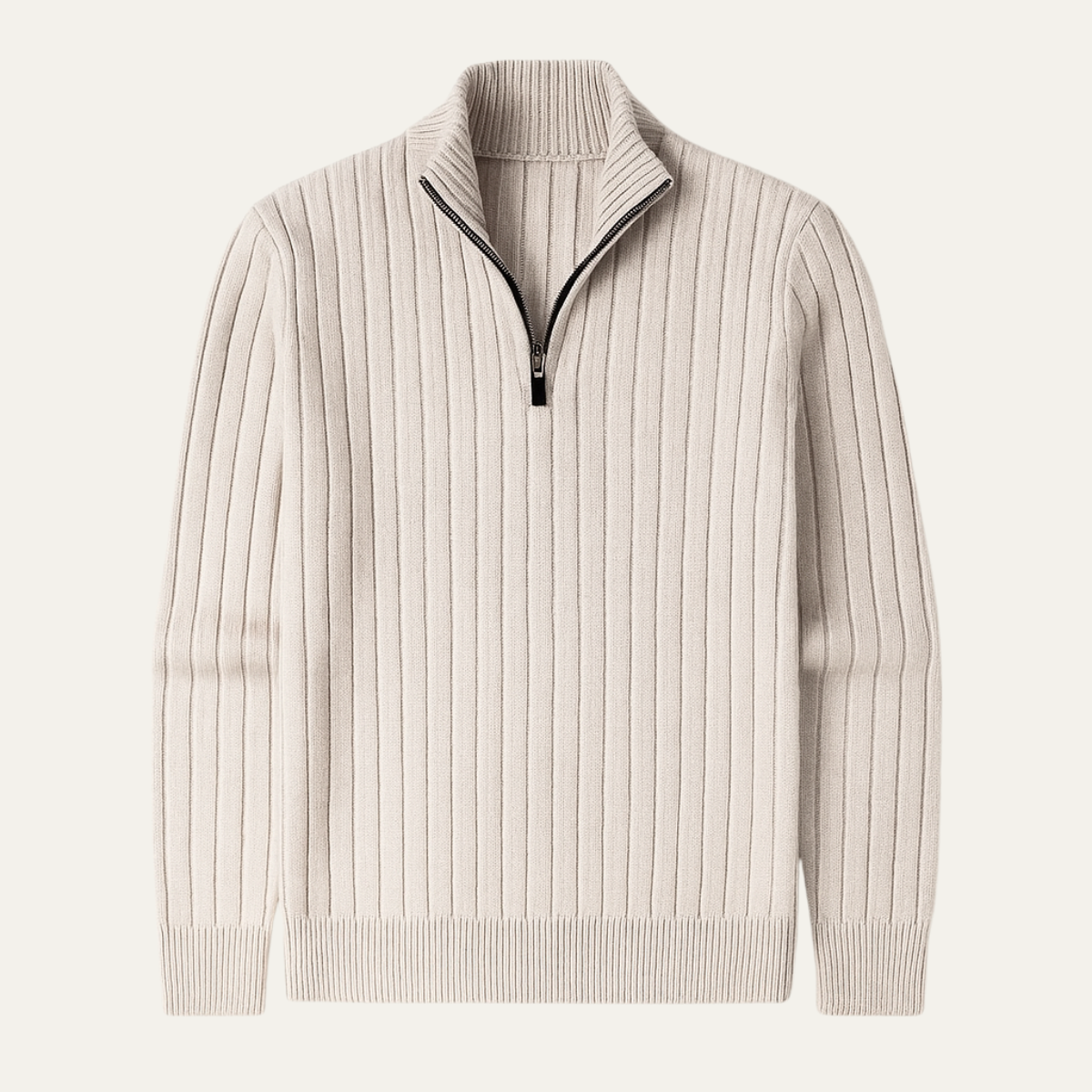VogeLuxe | Men’s Slim-Fit Half-Zip Mock Neck Sweater 1