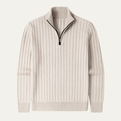 VogeLuxe | Men’s Slim-Fit Half-Zip Mock Neck Sweater 1