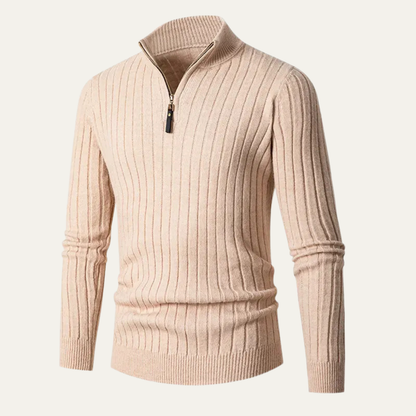 VogeLuxe | Men’s Slim-Fit Half-Zip Mock Neck Sweater 10