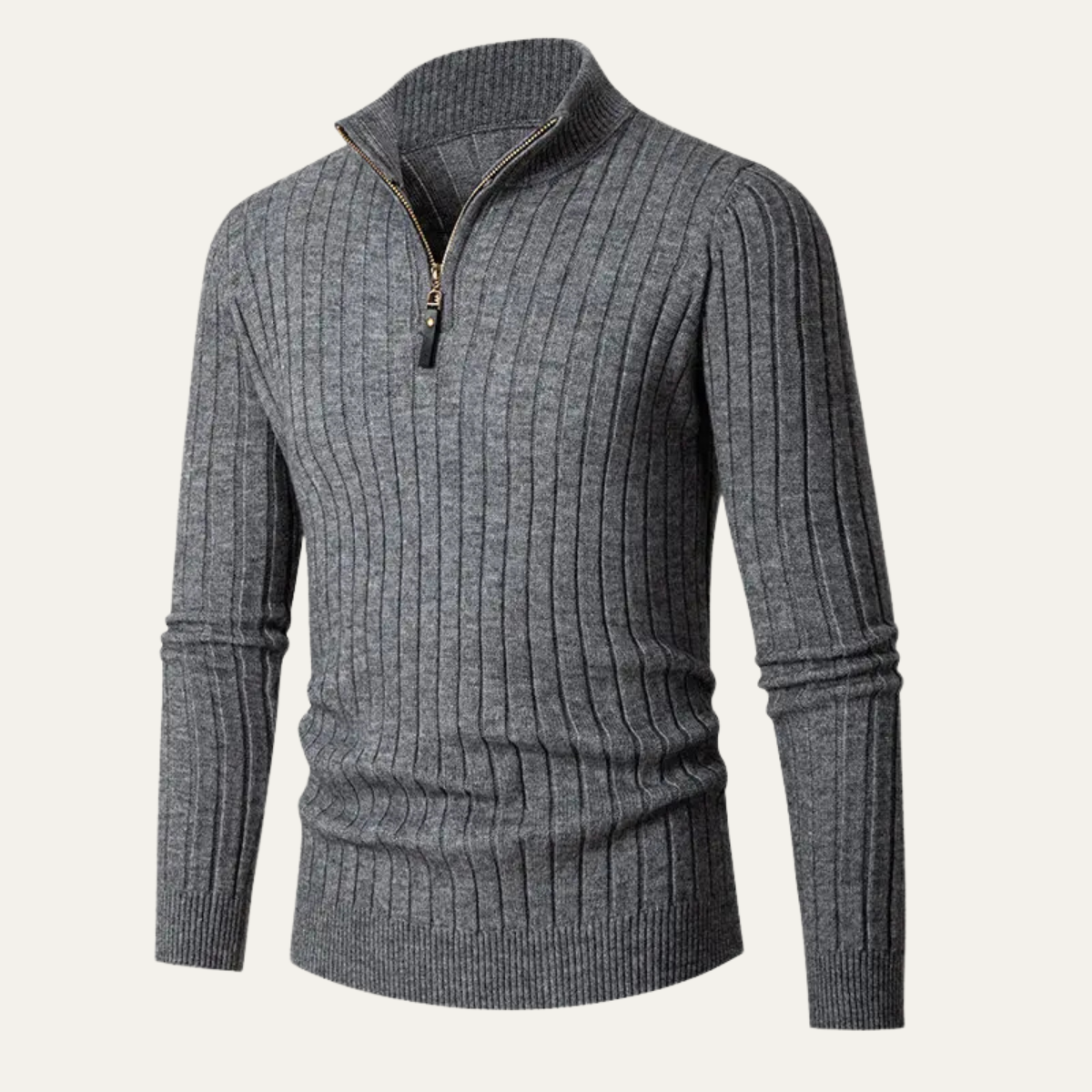 VogeLuxe | Men’s Slim-Fit Half-Zip Mock Neck Sweater 11