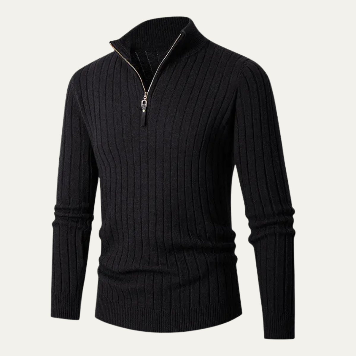 VogeLuxe | Men’s Slim-Fit Half-Zip Mock Neck Sweater 12