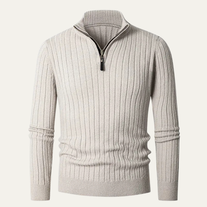 VogeLuxe | Men’s Slim-Fit Half-Zip Mock Neck Sweater 2