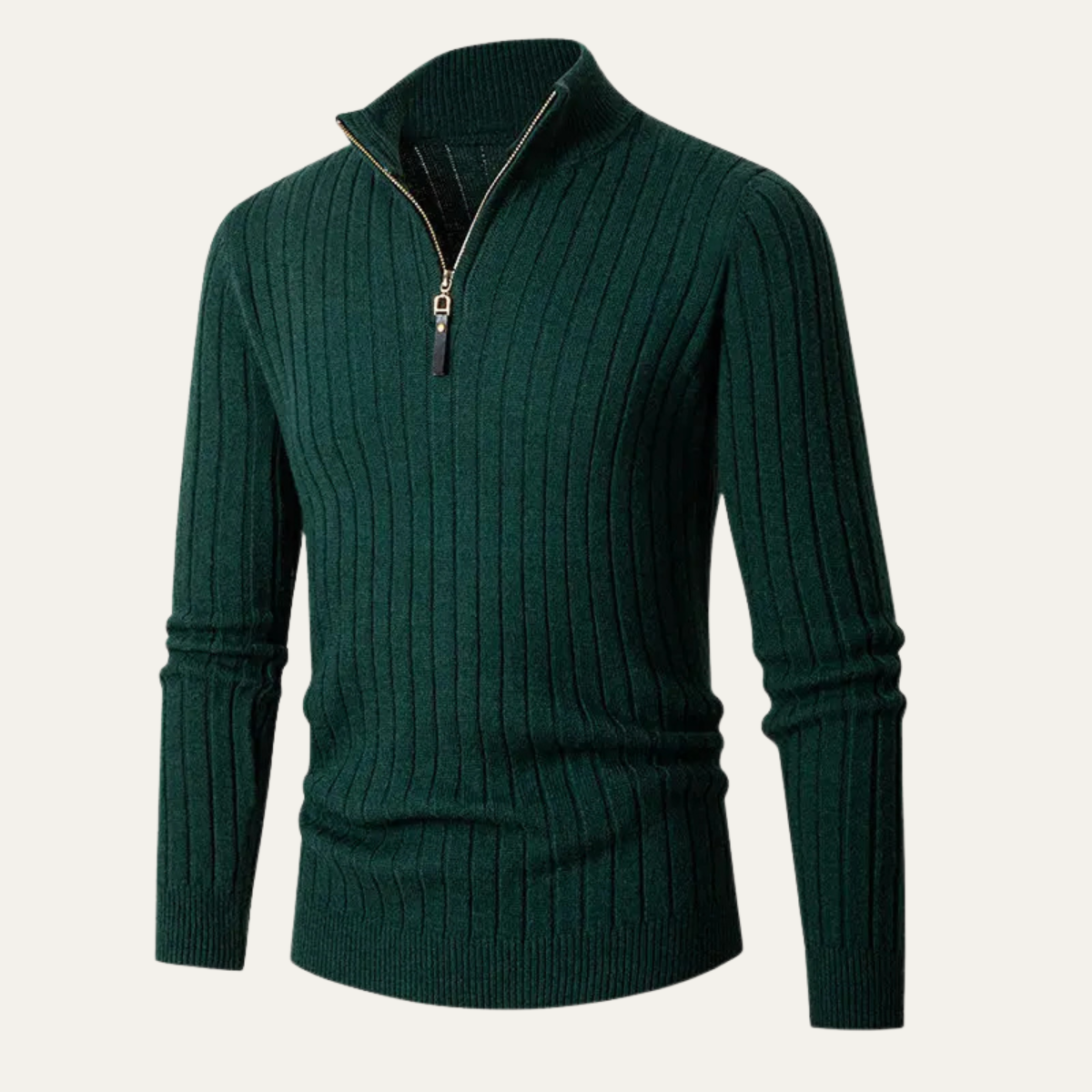 VogeLuxe | Men’s Slim-Fit Half-Zip Mock Neck Sweater 9