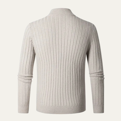 VogeLuxe | Men’s Slim-Fit Quarter-Zip Mock Neck Sweater 2