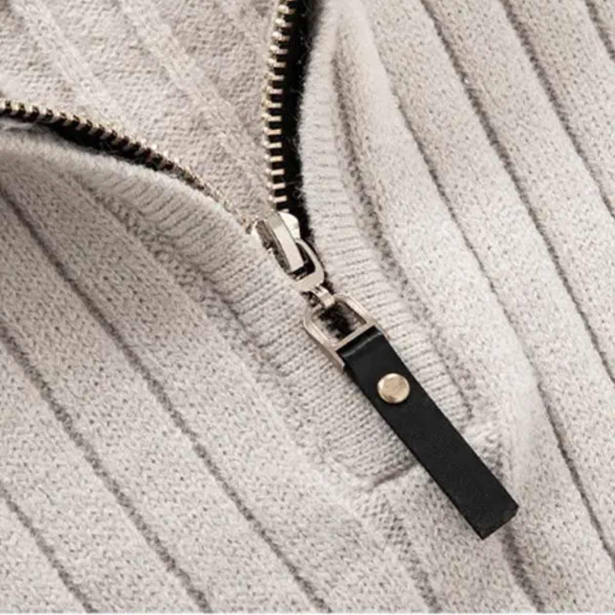 VogeLuxe | Men’s Slim-Fit Quarter-Zip Mock Neck Sweater 3