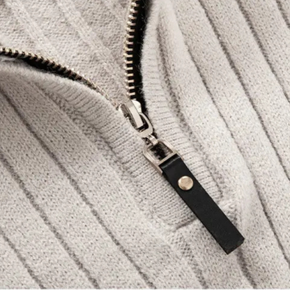 VogeLuxe | Men’s Slim-Fit Quarter-Zip Mock Neck Sweater 3