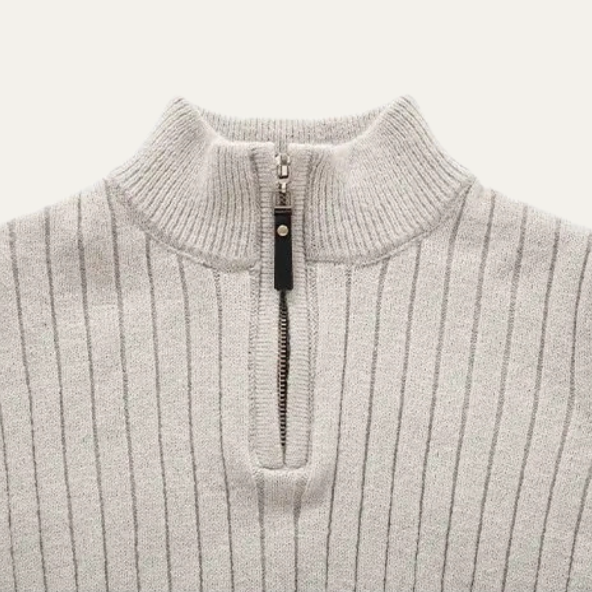 VogeLuxe | Men’s Slim-Fit Quarter-Zip Mock Neck Sweater 5