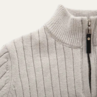 VogeLuxe | Men’s Slim-Fit Quarter-Zip Mock Neck Sweater 6