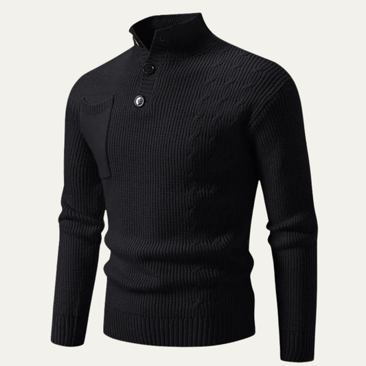 VogeLuxe | Men’s Slim-Fit Ribbed Knit Sweater 0