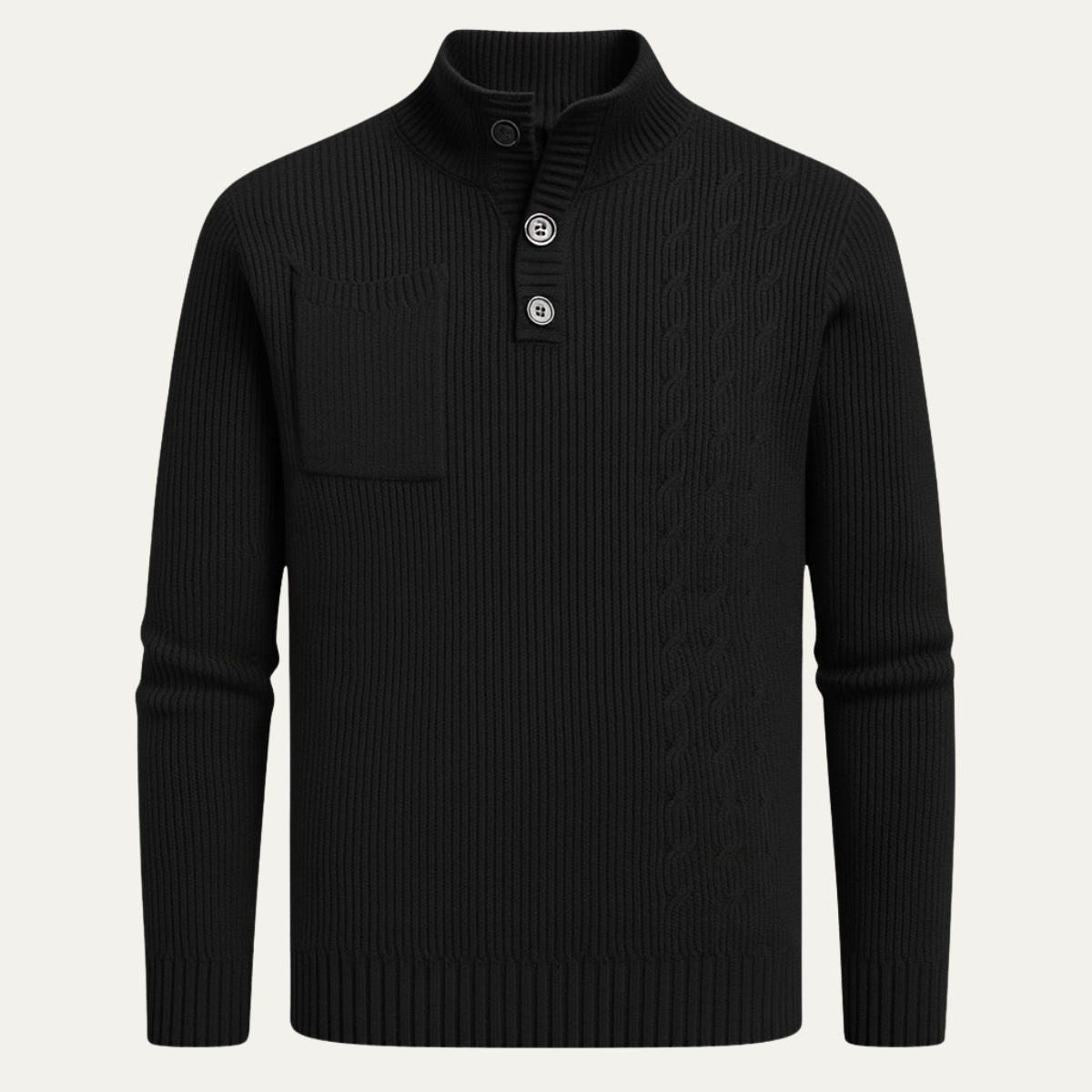 VogeLuxe | Men’s Slim-Fit Ribbed Knit Sweater 1