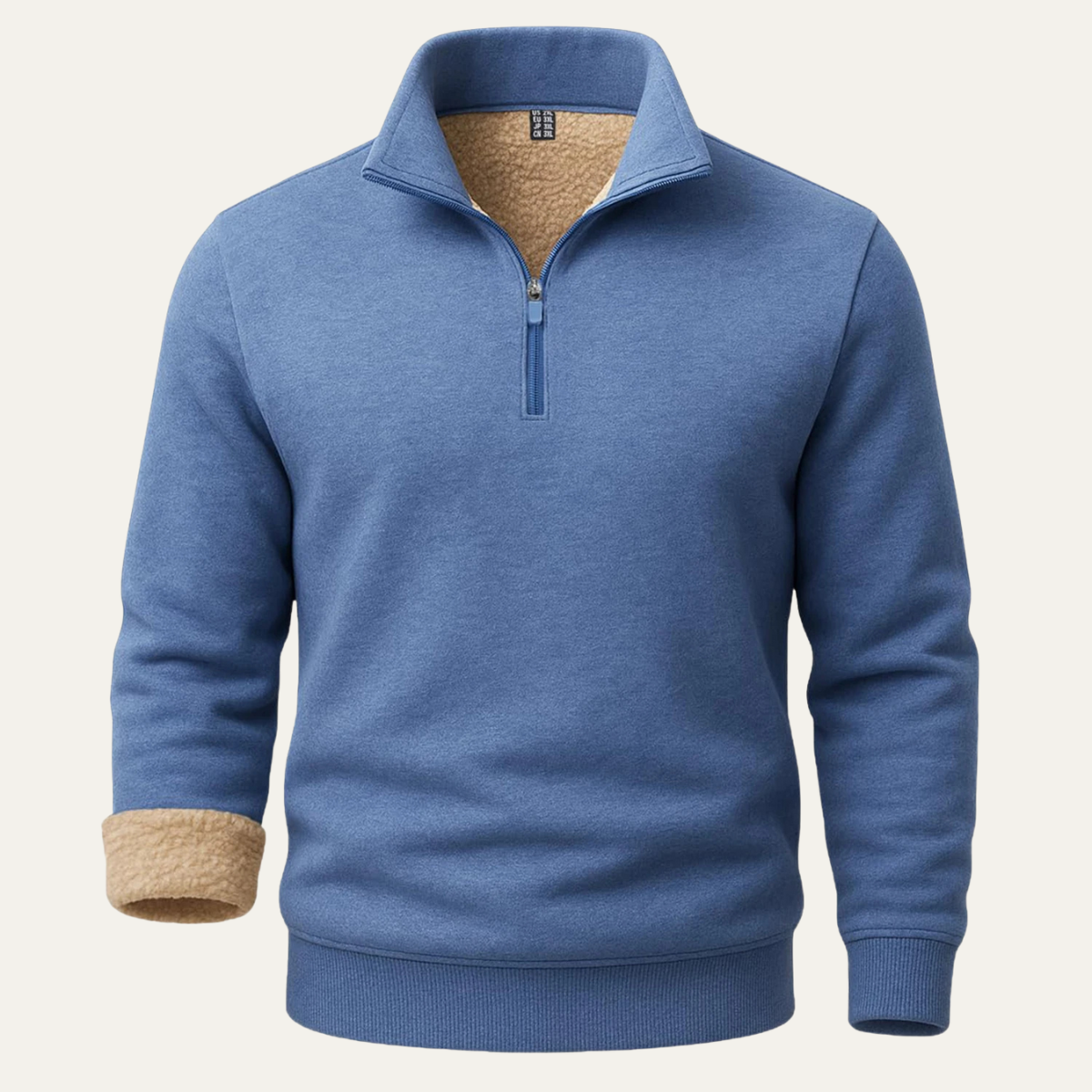 VogeLuxe | Men’s Slim-Fit Ribbed Mock Neck Sweater 1