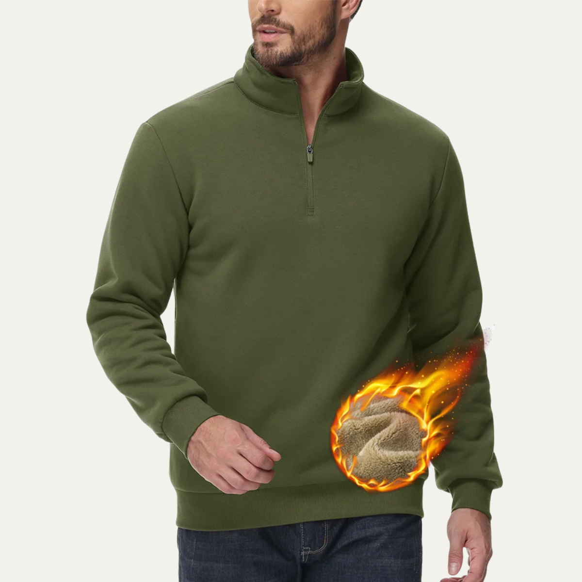 VogeLuxe | Men’s Slim-Fit Ribbed Mock Neck Sweater 3