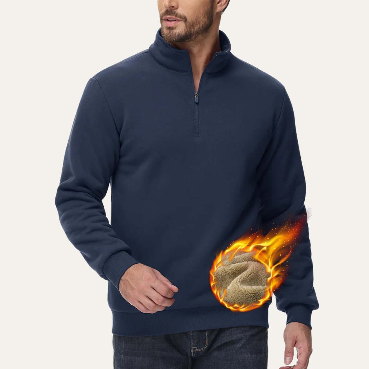 VogeLuxe | Men’s Slim-Fit Ribbed Mock Neck Sweater 5