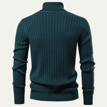 VogeLuxe | Men’s Slim-Fit Turtleneck Ribbed Sweater 1