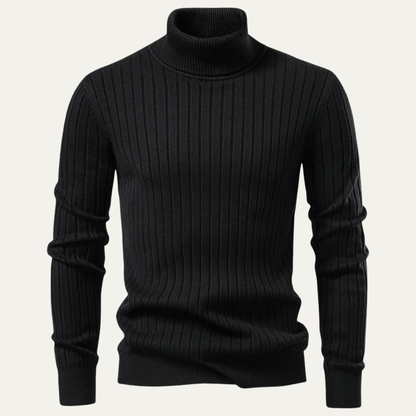 VogeLuxe | Men’s Slim-Fit Turtleneck Ribbed Sweater 10